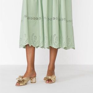 Loeffler Randall Metallic Rose Gold Knotted Mule Slides